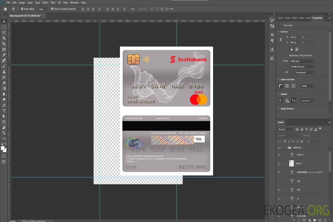 Carte de débit Mastercard de la Banque Scotia au Canada template